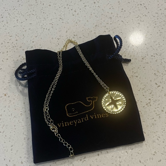 Vineyard Vines Compass Charm Gold Necklace - Picture 5 of 5